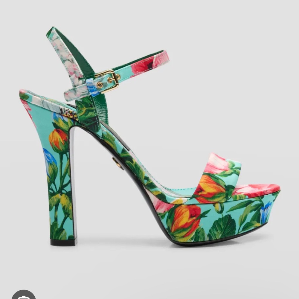 Dolce & Gabbana Floral Multicolor Heels - Picture 5 of 12